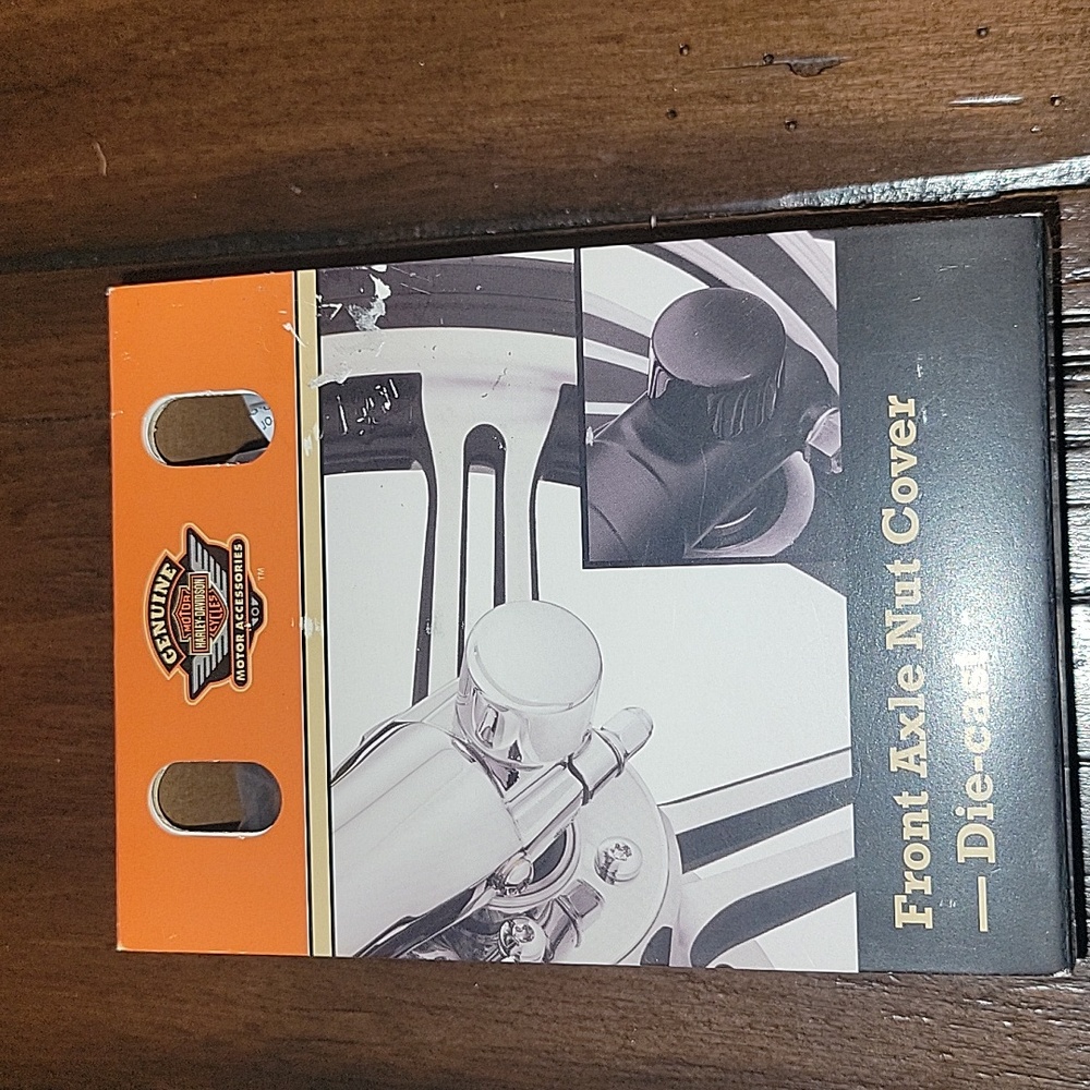 HARLEY DAVIDSON FRONT AXLE NUT COVER, DIE-CAST